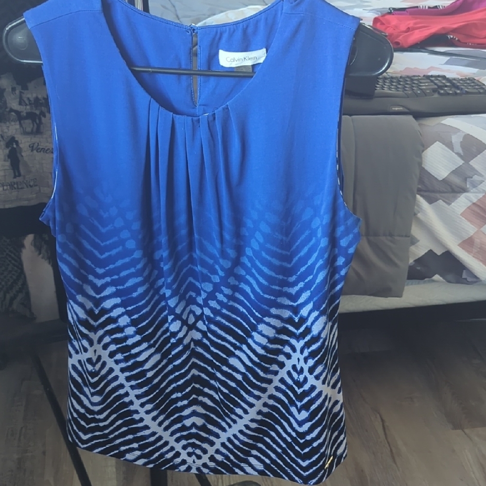 Calvin Klein Women's Blue Sleeveless Top